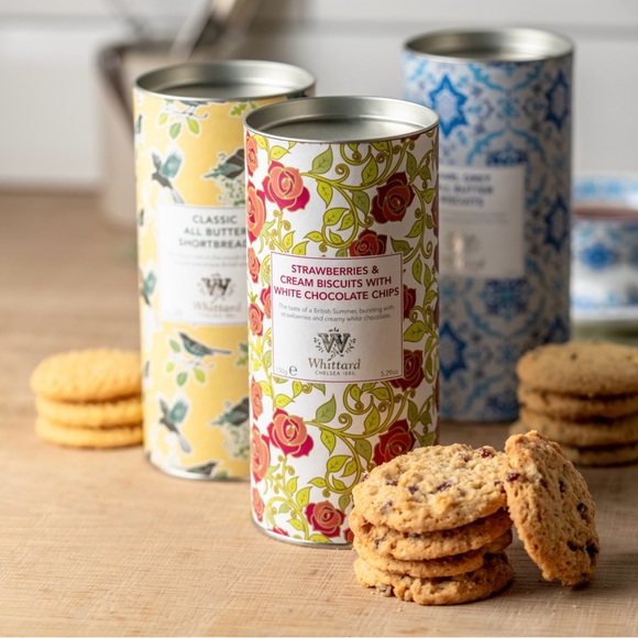 New Whittard Of Chelsea Strawberries & Cream Biscuits William Morris Tin Cookies - Picture 10 of 10